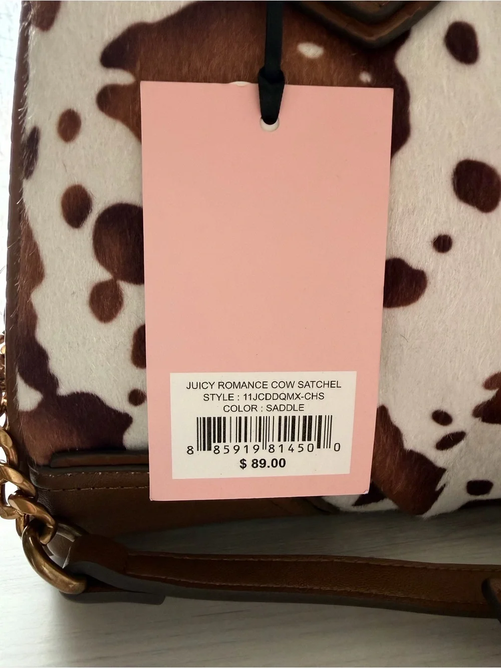 NWT Juicy Couture Romance Cow Satchel